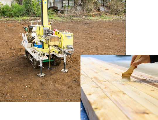 施工現場 シロアリ対策 写真