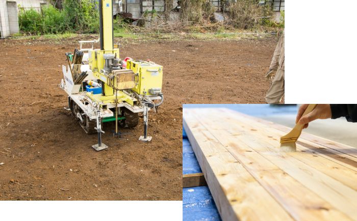 施工現場 シロアリ対策 写真