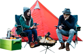 テントでキャンプ